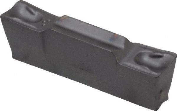 Iscar - 4004GRIP Y Grade IC908, 4mm Cutting Width Carbide Grooving Insert - 2.4mm Max Depth of Cut, Neutral, 0.4mm Corner Radius, TiAlN Finish - Eagle Tool & Supply