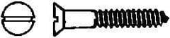Value Collection - #4, 1" OAL, Slotted Drive, Flat Head Wood Screw - Stainless Steel, Grade 18-8 - Eagle Tool & Supply