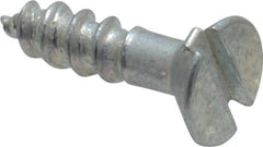 Value Collection - #3, 3/8" OAL, Slotted Drive, Flat Head Wood Screw - Zinc Plated Steel, Grade 2 - Eagle Tool & Supply