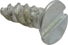 Value Collection - #4, 1/4" OAL, Slotted Drive, Flat Head Wood Screw - Zinc Plated Steel, Grade 2 - Eagle Tool & Supply