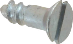 Value Collection - #4, 3/8" OAL, Slotted Drive, Flat Head Wood Screw - Zinc Plated Steel, Grade 2 - Eagle Tool & Supply