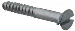 Value Collection - #4, 7/8" OAL, Slotted Drive, Flat Head Wood Screw - Zinc Plated Steel, Grade 2 - Eagle Tool & Supply