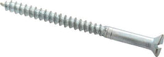 Value Collection - #4, 1-1/2" OAL, Slotted Drive, Flat Head Wood Screw - Zinc Plated Steel, Grade 2 - Eagle Tool & Supply