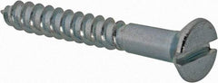 Value Collection - #5, 1" OAL, Slotted Drive, Flat Head Wood Screw - Zinc Plated Steel, Grade 2 - Eagle Tool & Supply