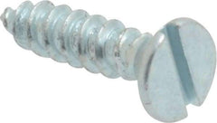 Value Collection - #6, 5/8" OAL, Slotted Drive, Flat Head Wood Screw - Zinc Plated Steel, Grade 2 - Eagle Tool & Supply