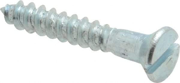 Value Collection - #6, 7/8" OAL, Slotted Drive, Flat Head Wood Screw - Zinc Plated Steel, Grade 2 - Eagle Tool & Supply