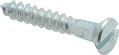 Value Collection - #6, 7/8" OAL, Slotted Drive, Flat Head Wood Screw - Zinc Plated Steel, Grade 2 - Eagle Tool & Supply