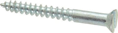 Value Collection - #6, 1-1/4" OAL, Slotted Drive, Flat Head Wood Screw - Zinc Plated Steel, Grade 2 - Eagle Tool & Supply