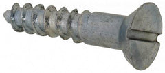 Value Collection - #7, 3/4" OAL, Slotted Drive, Flat Head Wood Screw - Zinc Plated Steel, Grade 2 - Eagle Tool & Supply