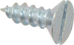 Value Collection - #8, 1/2" OAL, Slotted Drive, Flat Head Wood Screw - Zinc Plated Steel, Grade 2 - Eagle Tool & Supply