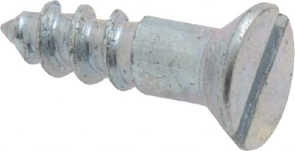 Value Collection - #8, 5/8" OAL, Slotted Drive, Flat Head Wood Screw - Zinc Plated Steel, Grade 2 - Eagle Tool & Supply
