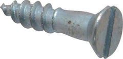 Value Collection - #8, 3/4" OAL, Slotted Drive, Flat Head Wood Screw - Zinc Plated Steel, Grade 2 - Eagle Tool & Supply