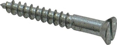 Value Collection - #8, 1-1/4" OAL, Slotted Drive, Flat Head Wood Screw - Zinc Plated Steel, Grade 2 - Eagle Tool & Supply