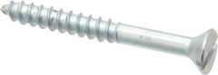 Value Collection - #8, 1-1/2" OAL, Slotted Drive, Flat Head Wood Screw - Zinc Plated Steel, Grade 2 - Eagle Tool & Supply