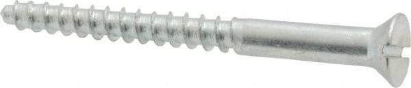 Value Collection - #8, 1-3/4" OAL, Slotted Drive, Flat Head Wood Screw - Zinc Plated Steel, Grade 2 - Eagle Tool & Supply