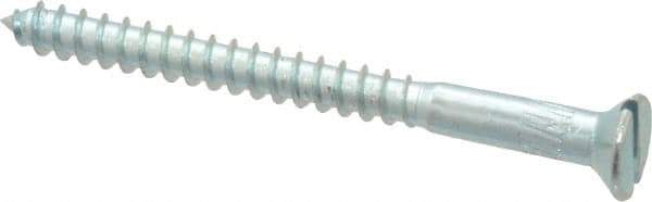 Value Collection - #8, 2" OAL, Slotted Drive, Flat Head Wood Screw - Zinc Plated Steel, Grade 2 - Eagle Tool & Supply