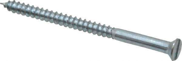 Value Collection - #8, 2-1/2" OAL, Slotted Drive, Flat Head Wood Screw - Zinc Plated Steel, Grade 2 - Eagle Tool & Supply