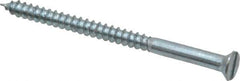 Value Collection - #8, 2-1/2" OAL, Slotted Drive, Flat Head Wood Screw - Zinc Plated Steel, Grade 2 - Eagle Tool & Supply