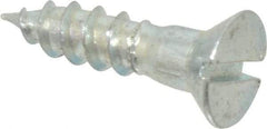 Value Collection - #9, 3/4" OAL, Slotted Drive, Flat Head Wood Screw - Zinc Plated Steel, Grade 2 - Eagle Tool & Supply
