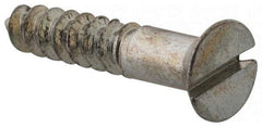 Value Collection - #9, 1" OAL, Slotted Drive, Flat Head Wood Screw - Zinc Plated Steel, Grade 2 - Eagle Tool & Supply