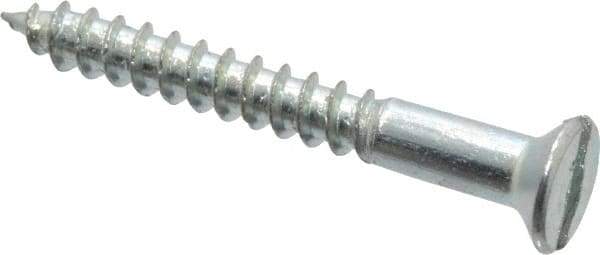 Value Collection - #9, 1-1/2" OAL, Slotted Drive, Flat Head Wood Screw - Zinc Plated Steel, Grade 2 - Eagle Tool & Supply