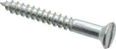 Value Collection - #9, 1-1/2" OAL, Slotted Drive, Flat Head Wood Screw - Zinc Plated Steel, Grade 2 - Eagle Tool & Supply