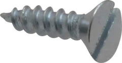 Value Collection - #10, 3/4" OAL, Slotted Drive, Flat Head Wood Screw - Zinc Plated Steel, Grade 2 - Eagle Tool & Supply