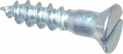 Value Collection - #10, 7/8" OAL, Slotted Drive, Flat Head Wood Screw - Zinc Plated Steel, Grade 2 - Eagle Tool & Supply