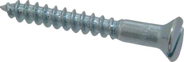 Value Collection - #10, 1-1/2" OAL, Slotted Drive, Flat Head Wood Screw - Zinc Plated Steel, Grade 2 - Eagle Tool & Supply
