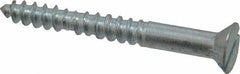 Value Collection - #10, 1-3/4" OAL, Slotted Drive, Flat Head Wood Screw - Zinc Plated Steel, Grade 2 - Eagle Tool & Supply
