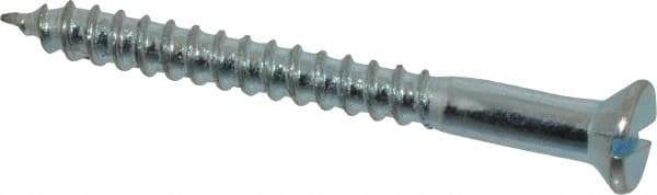 Value Collection - #10, 2" OAL, Slotted Drive, Flat Head Wood Screw - Zinc Plated Steel, Grade 2 - Eagle Tool & Supply