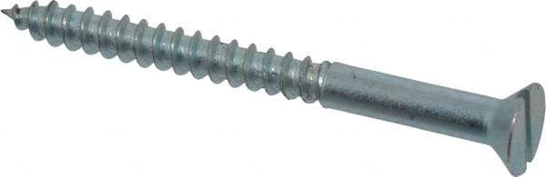 Value Collection - #10, 2-1/4" OAL, Slotted Drive, Flat Head Wood Screw - Zinc Plated Steel, Grade 2 - Eagle Tool & Supply