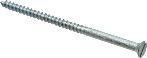 Value Collection - #10, 3-1/2" OAL, Slotted Drive, Flat Head Wood Screw - Zinc Plated Steel, Grade 2 - Eagle Tool & Supply