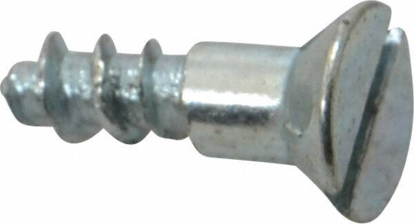 Value Collection - #12, 3/4" OAL, Slotted Drive, Flat Head Wood Screw - Zinc Plated Steel, Grade 2 - Eagle Tool & Supply