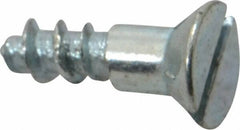 Value Collection - #12, 3/4" OAL, Slotted Drive, Flat Head Wood Screw - Zinc Plated Steel, Grade 2 - Eagle Tool & Supply