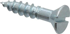 Value Collection - #12, 1" OAL, Slotted Drive, Flat Head Wood Screw - Zinc Plated Steel, Grade 2 - Eagle Tool & Supply