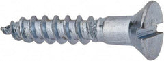 Value Collection - #12, 1-1/4" OAL, Slotted Drive, Flat Head Wood Screw - Zinc Plated Steel, Grade 2 - Eagle Tool & Supply