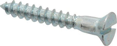 Value Collection - #12, 1-1/2" OAL, Slotted Drive, Flat Head Wood Screw - Zinc Plated Steel, Grade 2 - Eagle Tool & Supply