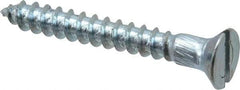 Value Collection - #12, 1-3/4" OAL, Slotted Drive, Flat Head Wood Screw - Zinc Plated Steel, Grade 2 - Eagle Tool & Supply