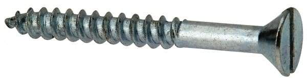 Value Collection - #12, 2" OAL, Slotted Drive, Flat Head Wood Screw - Zinc Plated Steel, Grade 2 - Eagle Tool & Supply