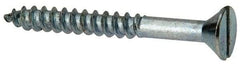 Value Collection - #12, 2" OAL, Slotted Drive, Flat Head Wood Screw - Zinc Plated Steel, Grade 2 - Eagle Tool & Supply