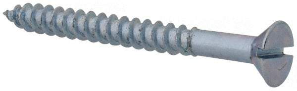 Value Collection - #12, 2-1/4" OAL, Slotted Drive, Flat Head Wood Screw - Zinc Plated Steel, Grade 2 - Eagle Tool & Supply