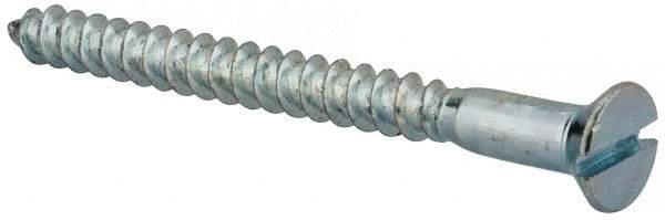Value Collection - #12, 2-1/2" OAL, Slotted Drive, Flat Head Wood Screw - Zinc Plated Steel, Grade 2 - Eagle Tool & Supply