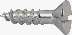 Value Collection - #14, 1" OAL, Slotted Drive, Flat Head Wood Screw - Zinc Plated Steel, Grade 2 - Eagle Tool & Supply