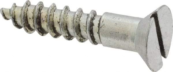 Value Collection - #14, 1-1/4" OAL, Slotted Drive, Flat Head Wood Screw - Zinc Plated Steel, Grade 2 - Eagle Tool & Supply