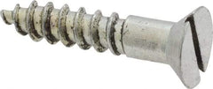 Value Collection - #14, 1-1/4" OAL, Slotted Drive, Flat Head Wood Screw - Zinc Plated Steel, Grade 2 - Eagle Tool & Supply
