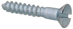 Value Collection - #14, 1-1/2" OAL, Slotted Drive, Flat Head Wood Screw - Zinc Plated Steel, Grade 2 - Eagle Tool & Supply
