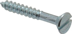 Value Collection - #14, 1-3/4" OAL, Slotted Drive, Flat Head Wood Screw - Zinc Plated Steel, Grade 2 - Eagle Tool & Supply