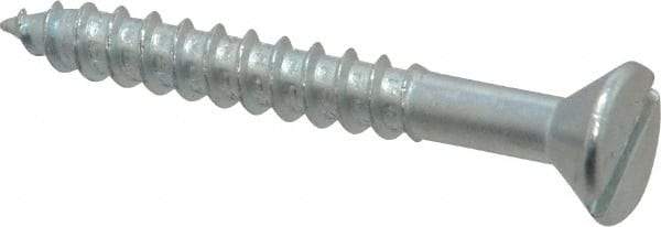 Value Collection - #14, 2" OAL, Slotted Drive, Flat Head Wood Screw - Zinc Plated Steel, Grade 2 - Eagle Tool & Supply