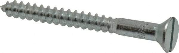 Value Collection - #14, 2-1/2" OAL, Slotted Drive, Flat Head Wood Screw - Zinc Plated Steel, Grade 2 - Eagle Tool & Supply